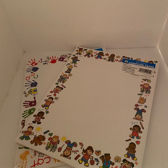 Vintage Carson-Dellosa Computer Paper 2 packs: Handprints & Kids: Kid-Drawn - Picture 2 of 4